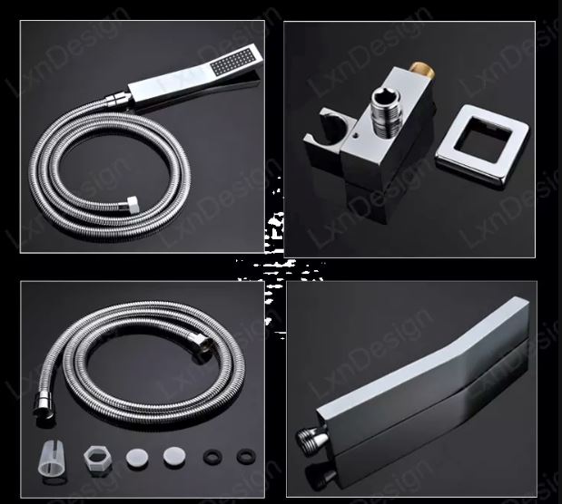 Juno Milan 14″ by 20″ Recessed Mounted LED Shower Head with Body Massage Shower Jets, All in One Installation Manuals