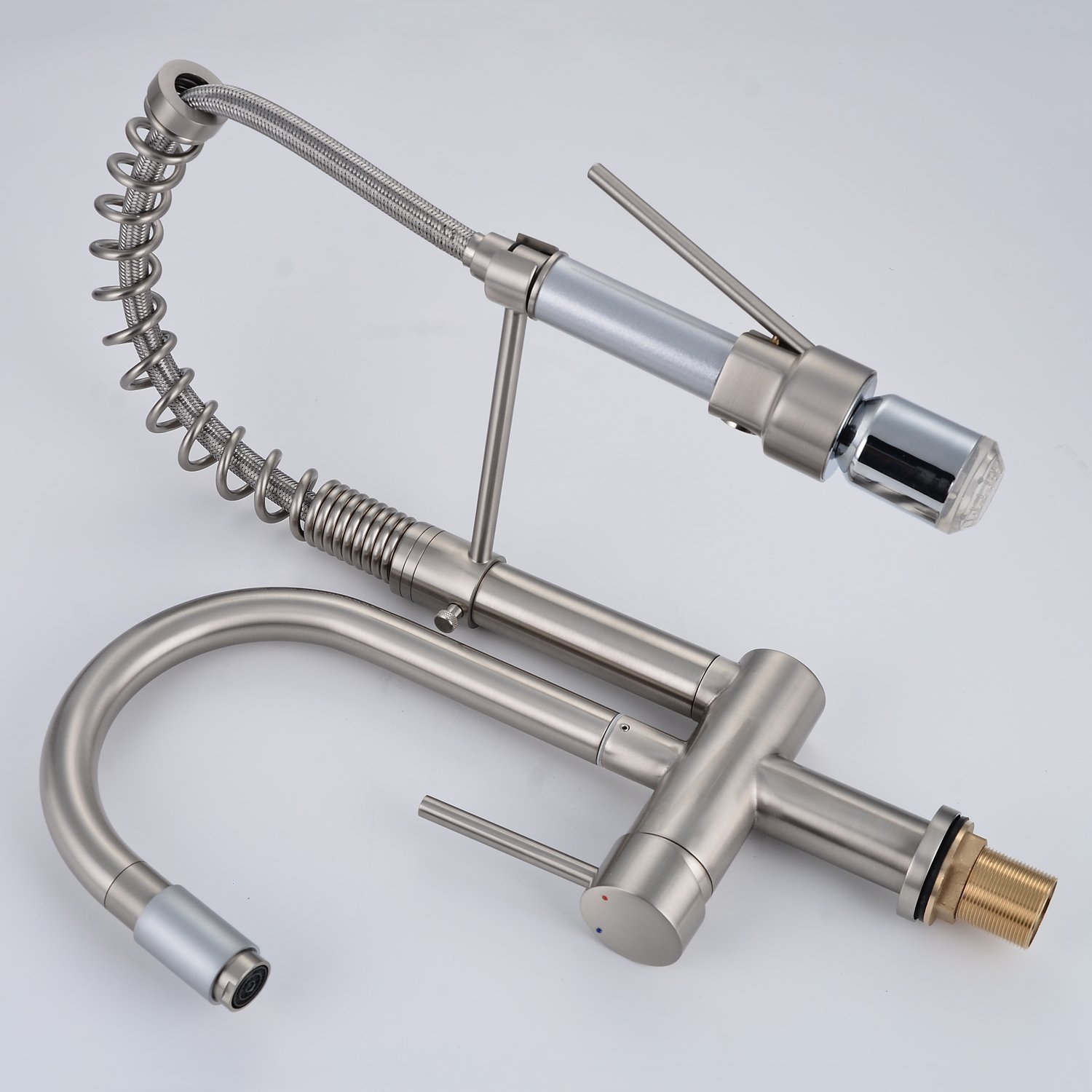 Napoli Brushed Nickel Kitchen Sink Faucet with Pull Down Spray, All in One Installation Manuals