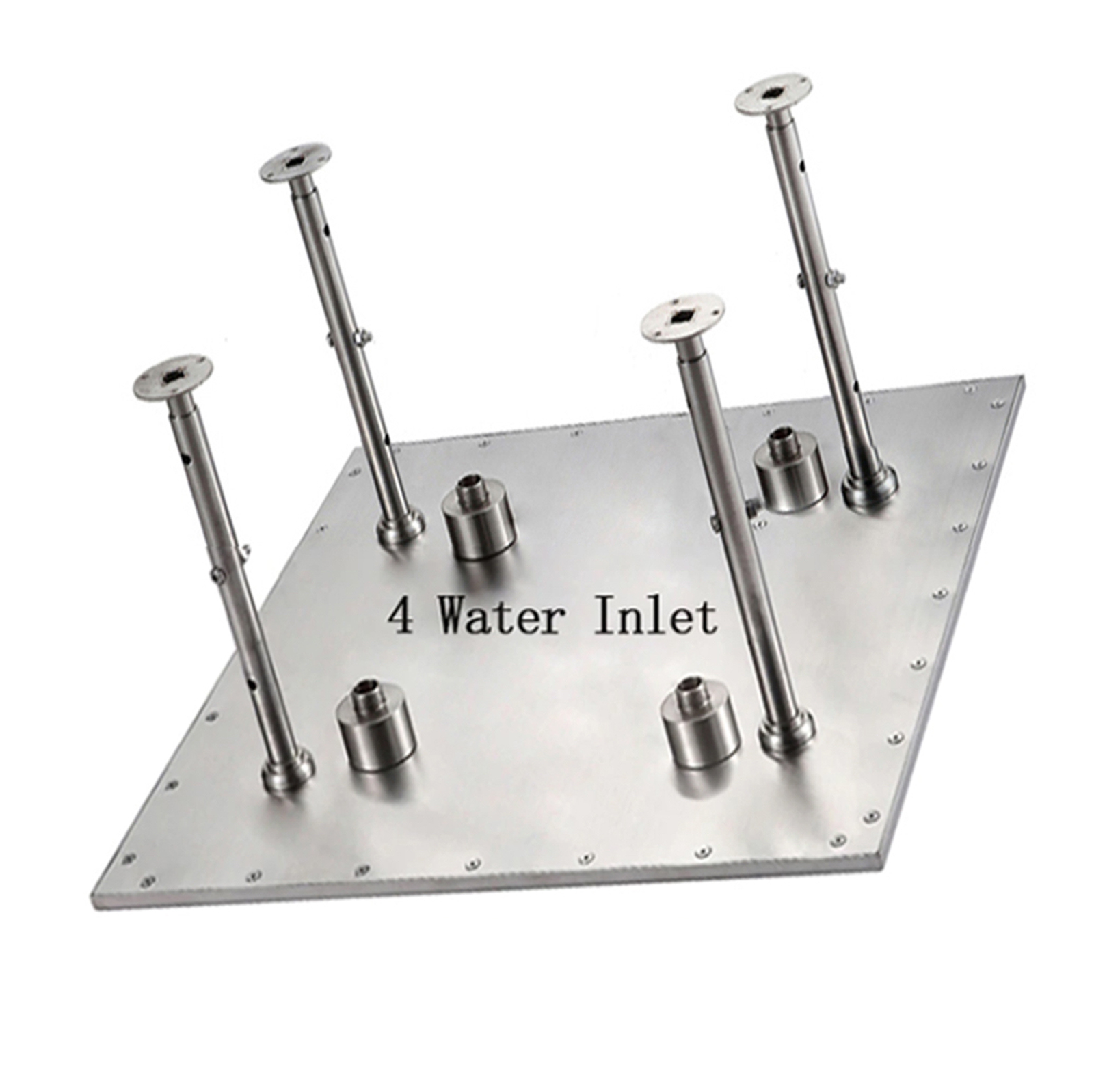 Juno 40″ Brushed Stainless Steel Square Ceiling Mount Large LED Shower Head, All in One Installation Manuals