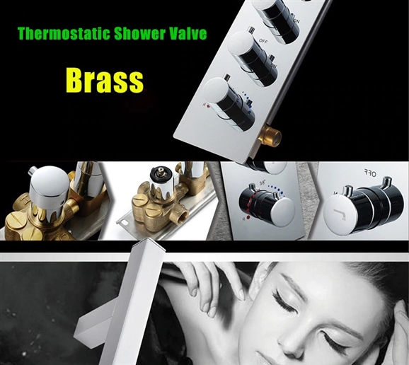 Bathselect Modern Design LED Rain Shower Head with Chrome Jet Spray & Sliding Bar Hand Shower, All in One Installation Manuals