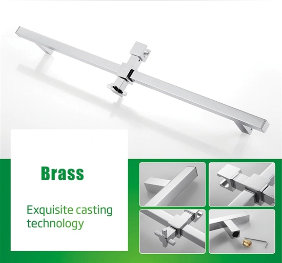 Bathselect Modern Design LED Rain Shower Head with Chrome Jet Spray & Sliding Bar Hand Shower, All in One Installation Manuals