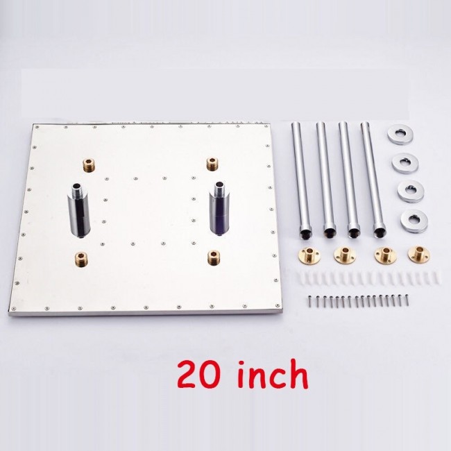 Juno Ultra Thin 20 Inches LED Rain Shower with 6 Massage Jet, All in One Installation Manuals