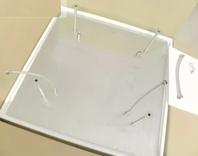 Juno 40″ Brushed Stainless Steel Square Ceiling Mount Large LED Shower Head, All in One Installation Manuals