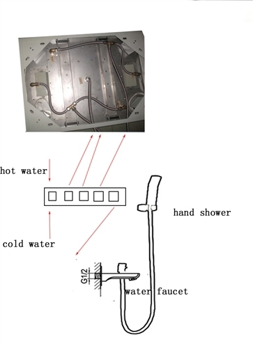 31″ Stainless Steel Multi Color Water Powered Led Shower, All in One Installation Manuals