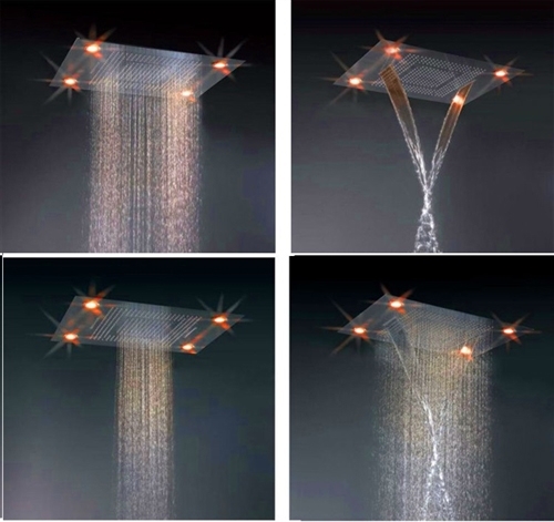 31″ Stainless Steel Multi Color Water Powered Led Shower, All in One Installation Manuals