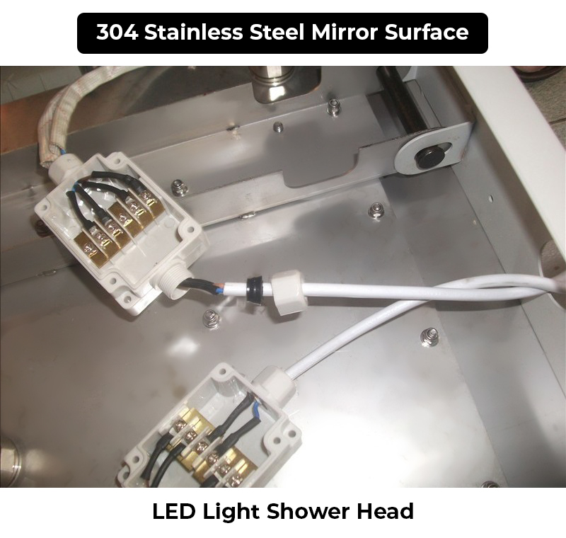 31″ Stainless Steel Multi Color Water Powered Led Shower, All in One Installation Manuals