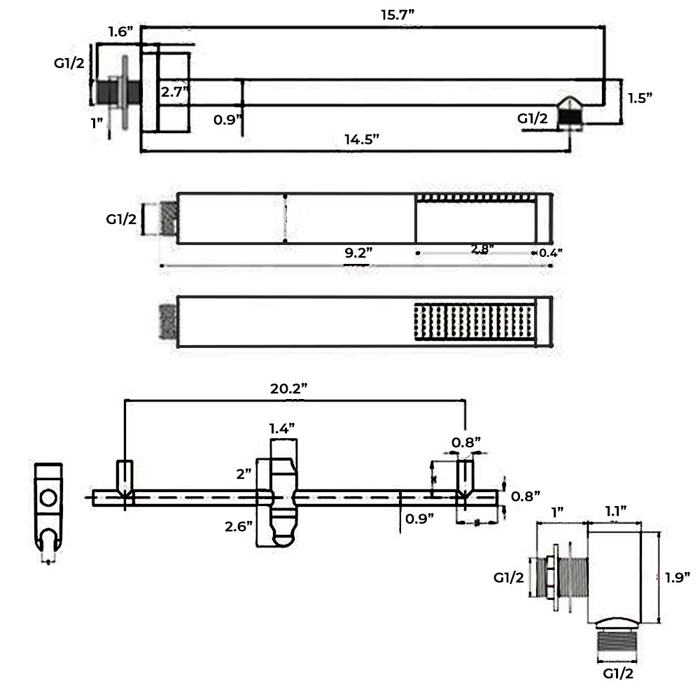 Trialo Shower Set with Built in Thermostatic Mixing Valve and Hand Held, All in One Installation Manuals