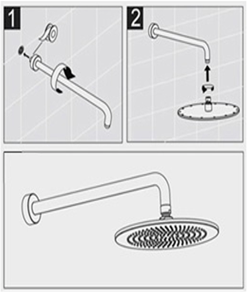 Fontana Milan Round Thermostatic Mixer Shower Set with Optional LED Lighting, All in One Installation Manuals
