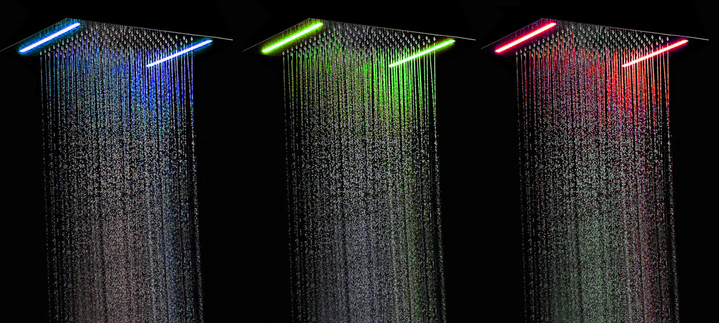 Fontana Emilia Chrome Posh LED Digital Control Thermostatic Rainfall Bathroom Shower Set, All in One Installation Manuals