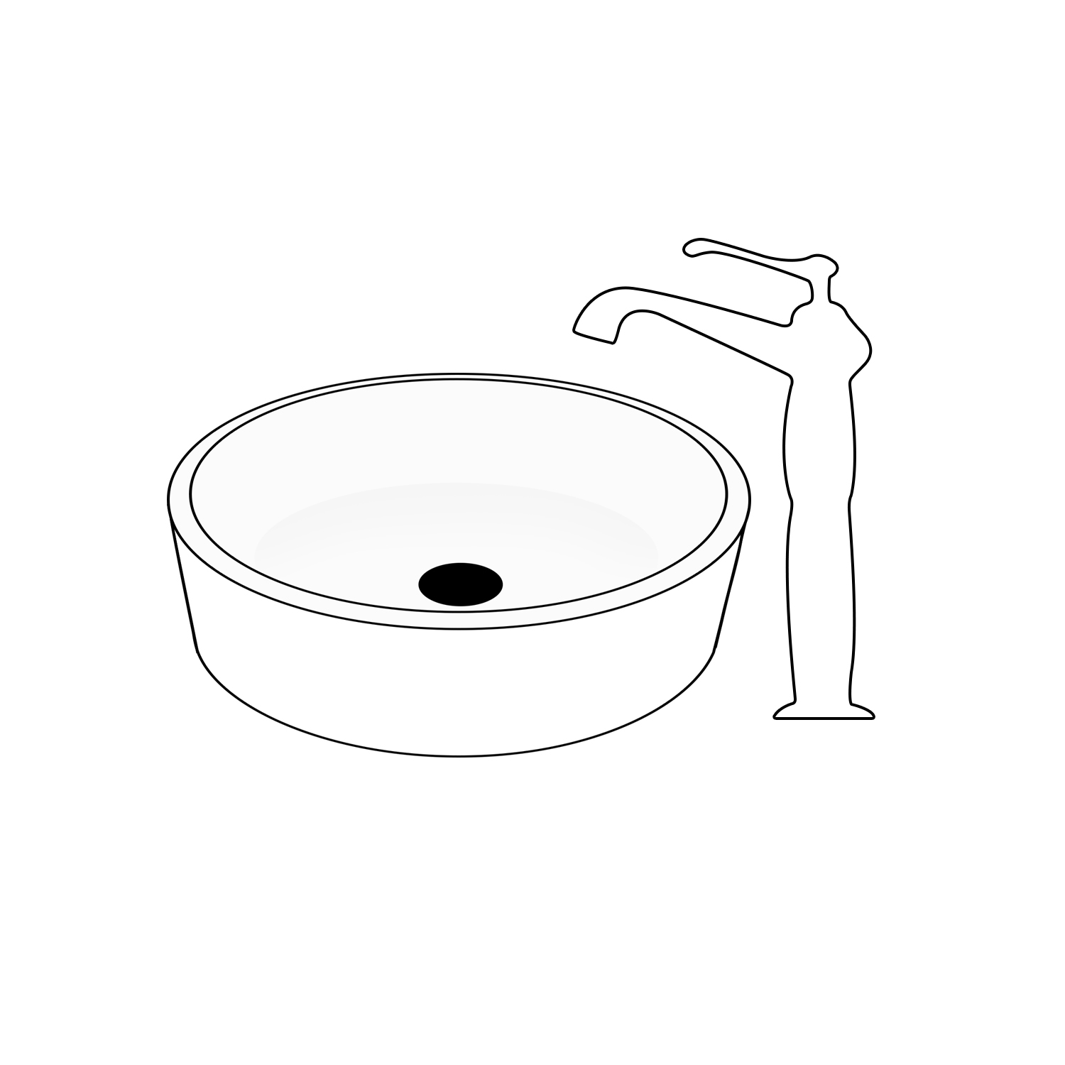 Florence Gold Round Ceramic Bathroom Sink with Faucet, All in One Installation Manuals