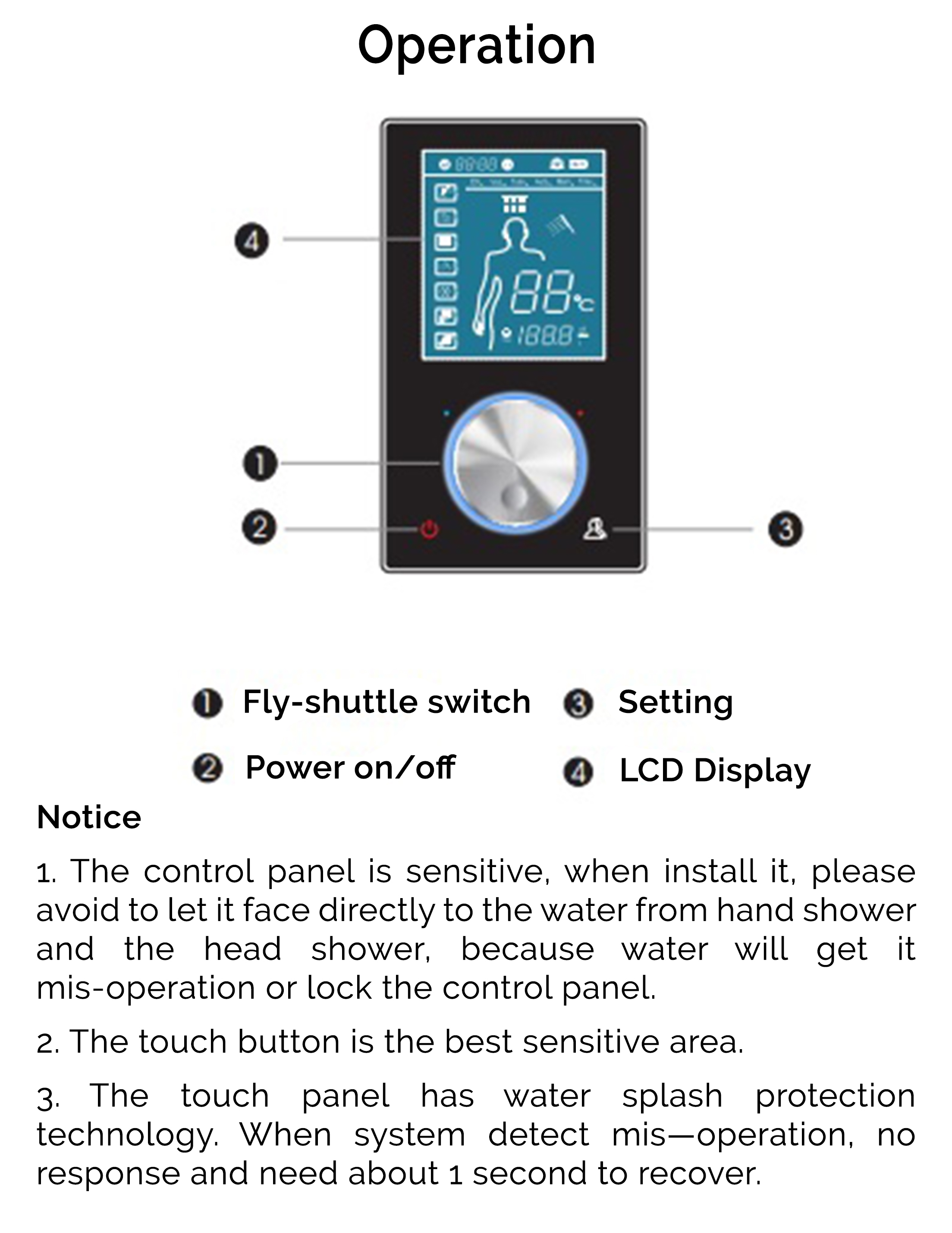 Fontana Light Oil Rubbed Bronze Showers Smart & Intelligent LED Touch Control Rainfall Shower Head With Hand Shower, All in One Installation Manuals