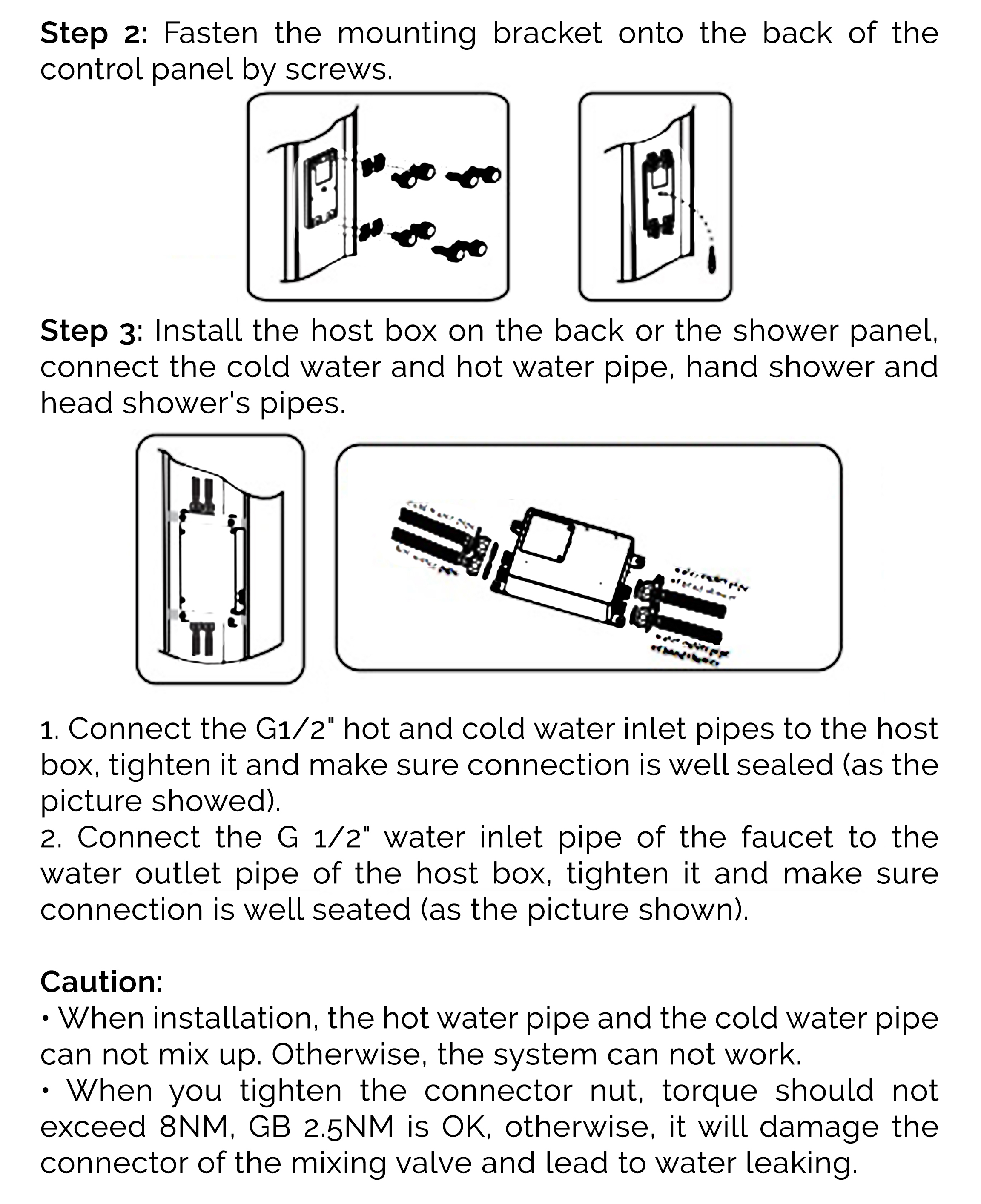 Fontana Light Oil Rubbed Bronze Showers Smart & Intelligent LED Touch Control Rainfall Shower Head With Hand Shower, All in One Installation Manuals