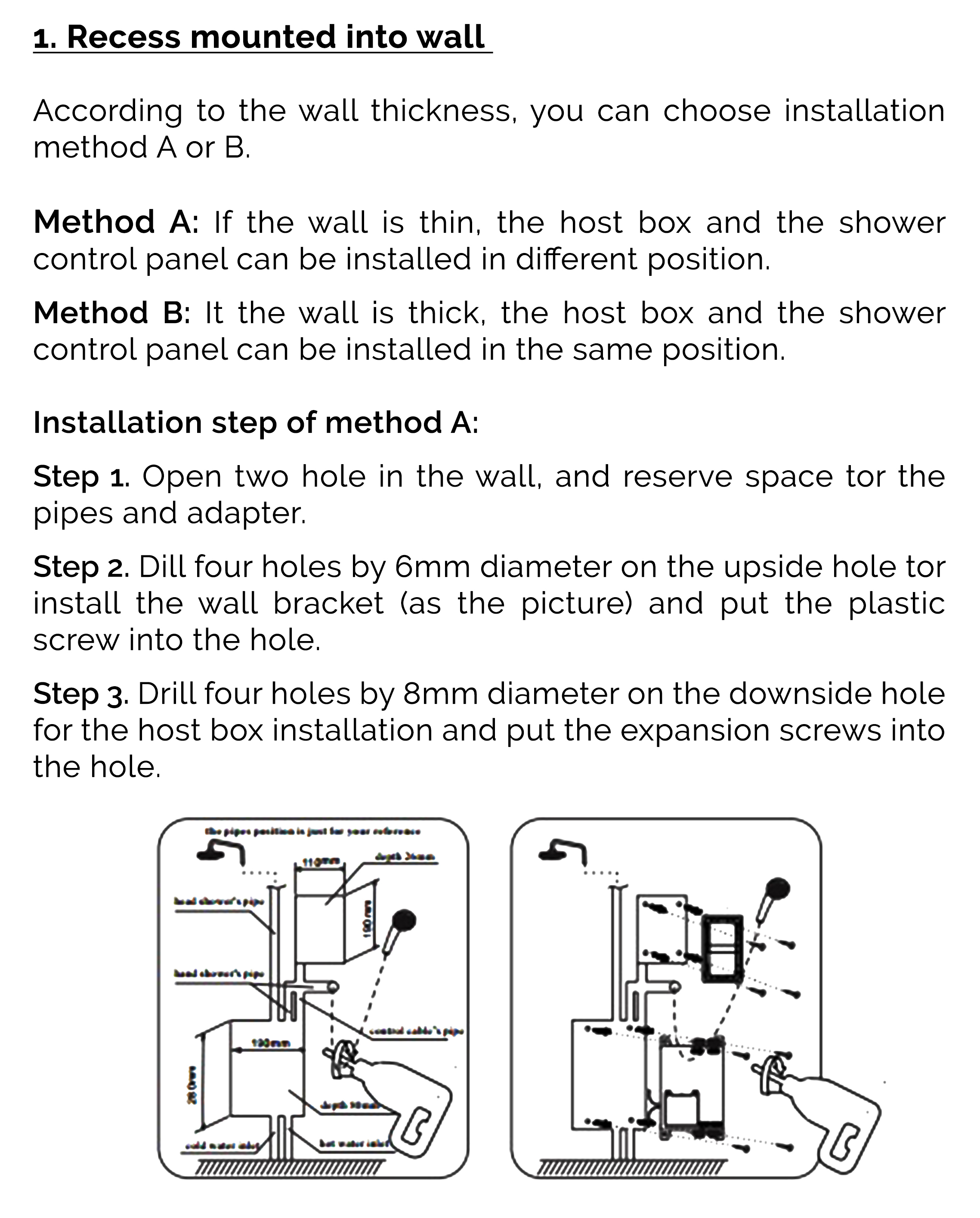 Fontana Light Oil Rubbed Bronze Showers Smart & Intelligent LED Touch Control Rainfall Shower Head With Hand Shower, All in One Installation Manuals