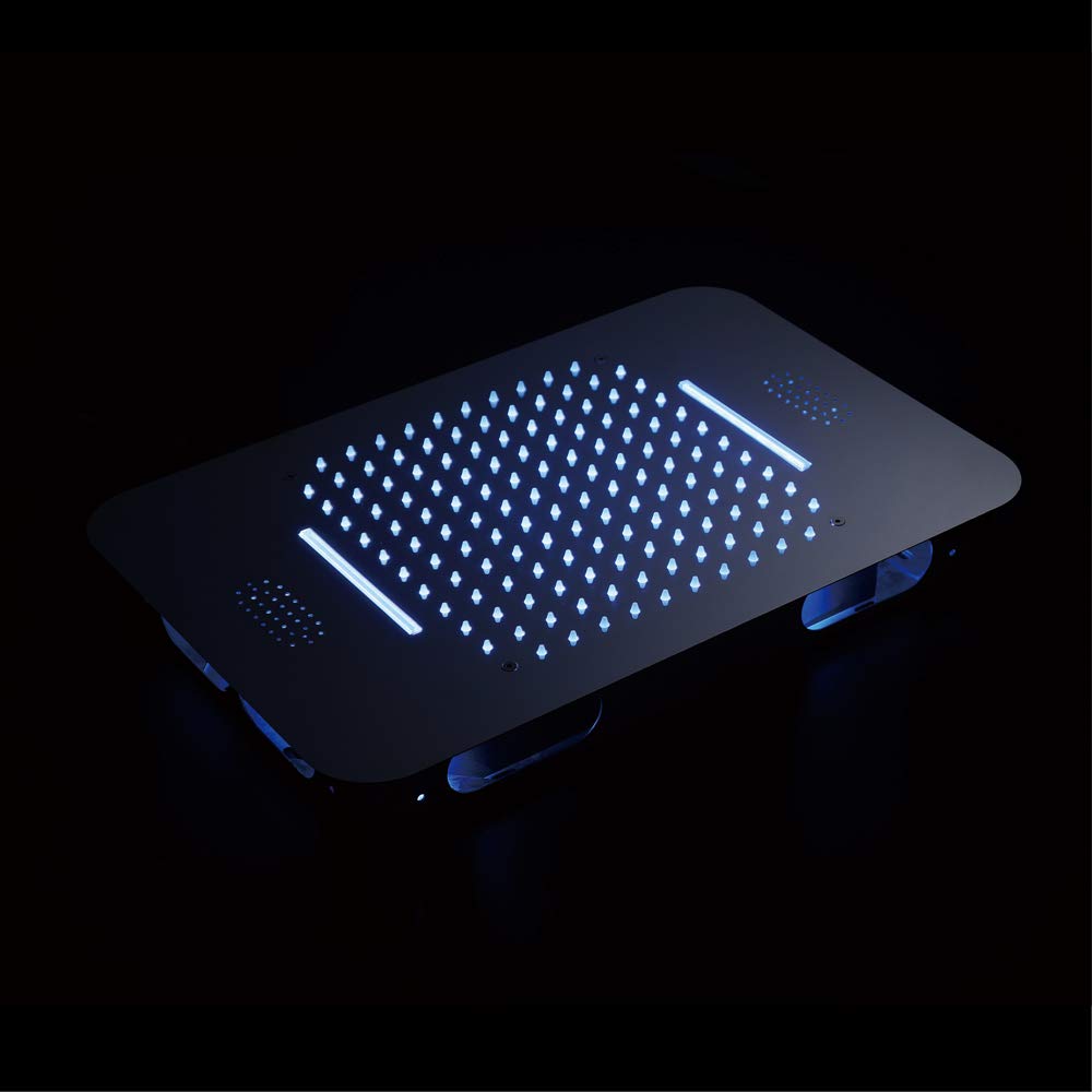 Juno Musical Curved Chrome Waterproof Ceiling Phone Control LED Shower Head with Mixer, All in One Installation Manuals