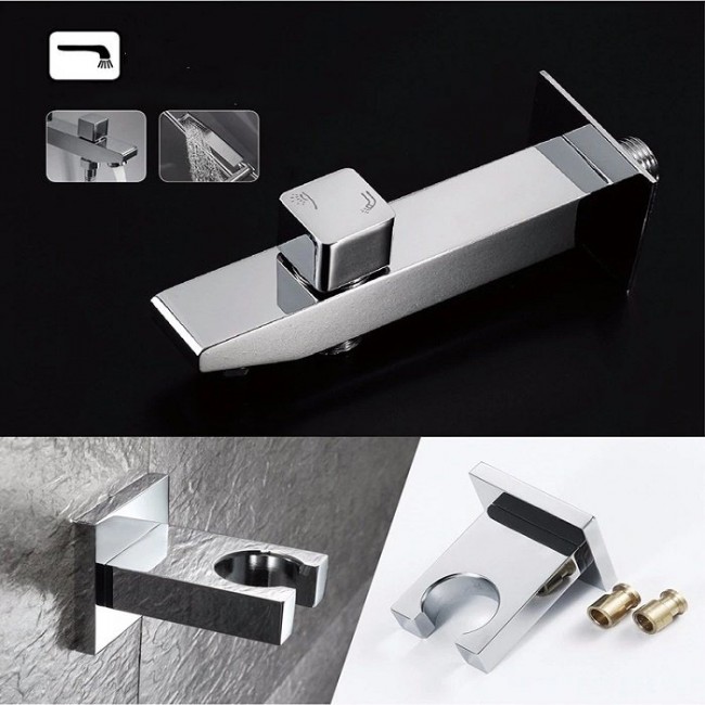 Juno Musical Curved Chrome Waterproof Ceiling Phone Control LED Shower Head with Mixer, All in One Installation Manuals