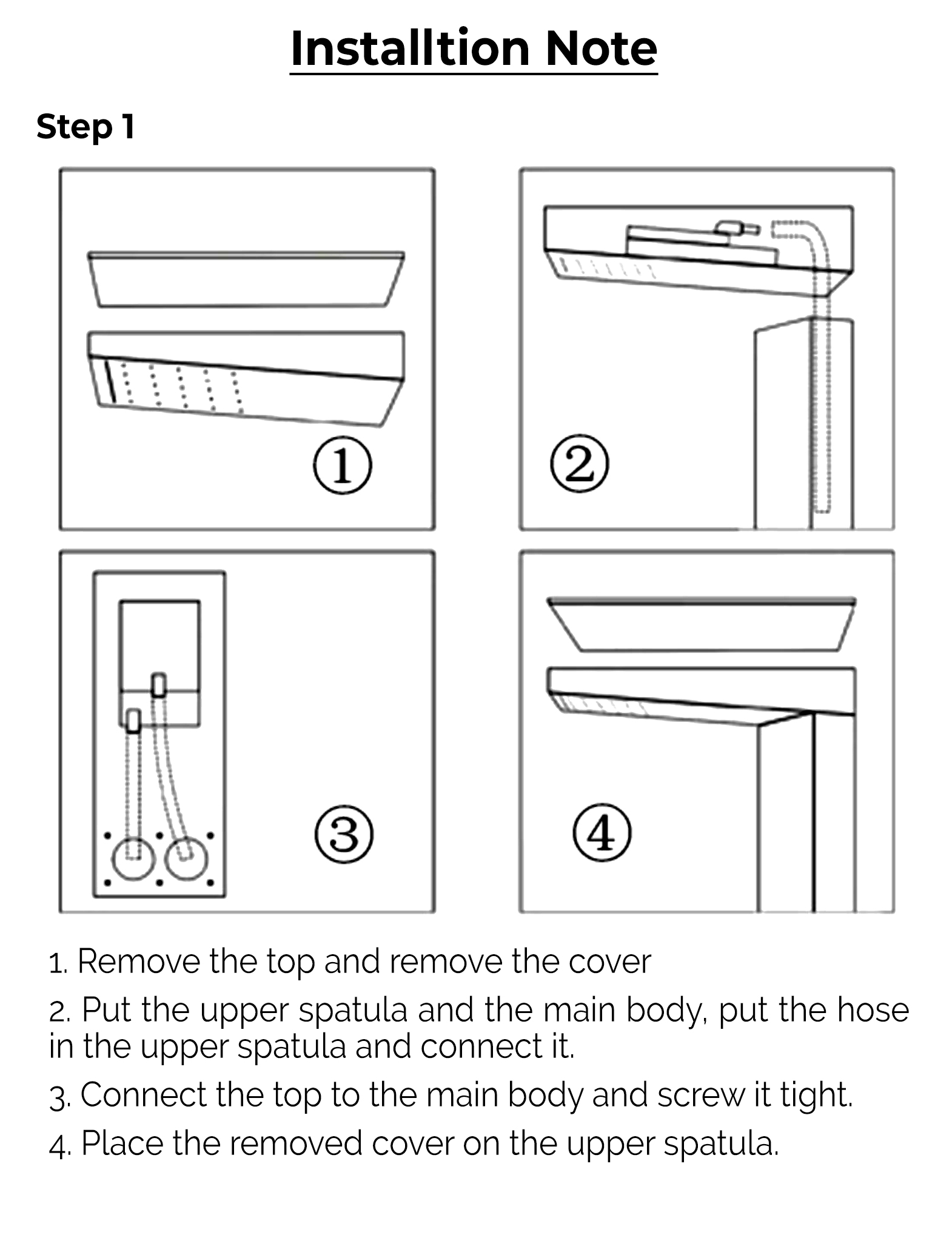 Juno LED Temperature Display Bathroom Shower Panel with Hand Shower, All in One Installation Manuals