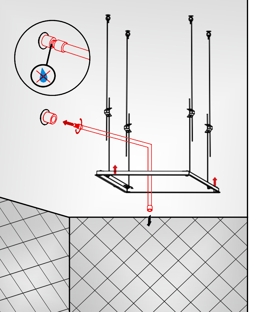 Juno Musical Curved Chrome Waterproof Ceiling Phone Control LED Shower Head with Mixer, All in One Installation Manuals