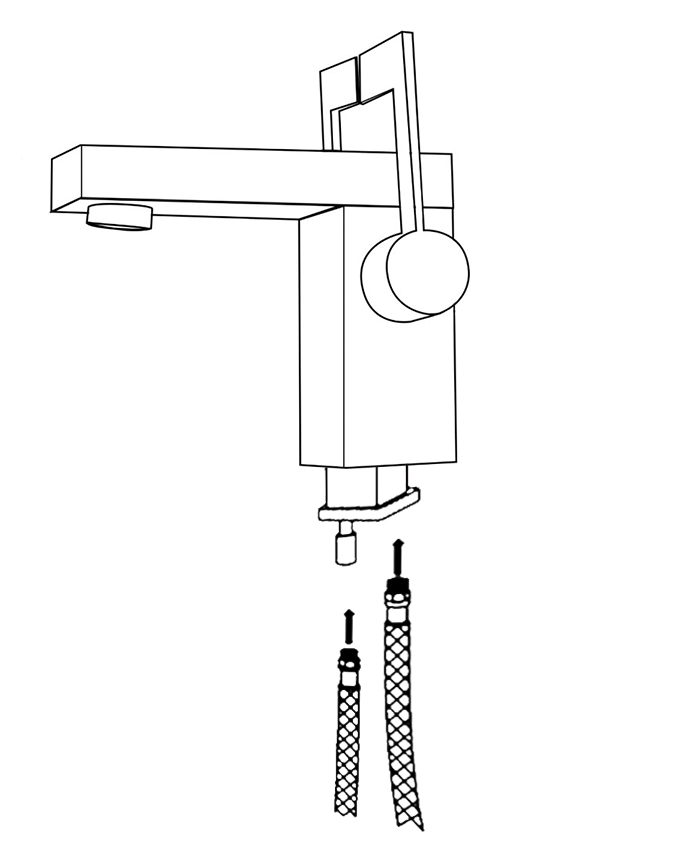 Sucre Deck Mounted Chrome Finish Double Handle Bathroom Sink Faucet, All in One Installation Manuals
