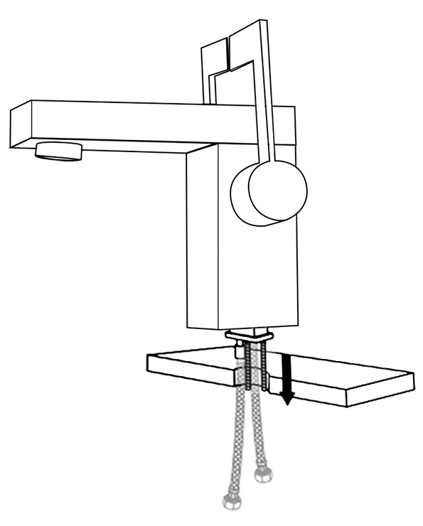 Sucre Deck Mounted Chrome Finish Double Handle Bathroom Sink Faucet, All in One Installation Manuals