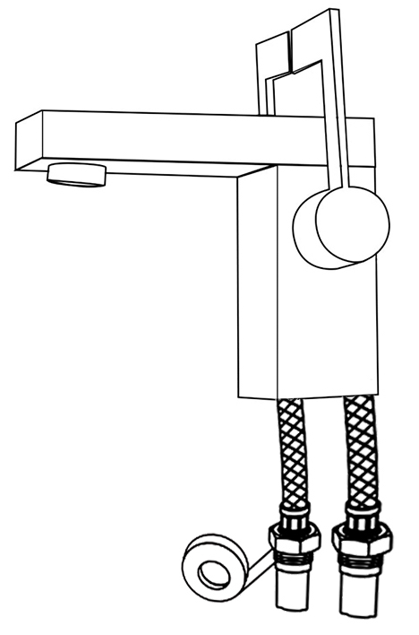 Sucre Deck Mounted Chrome Finish Double Handle Bathroom Sink Faucet, All in One Installation Manuals