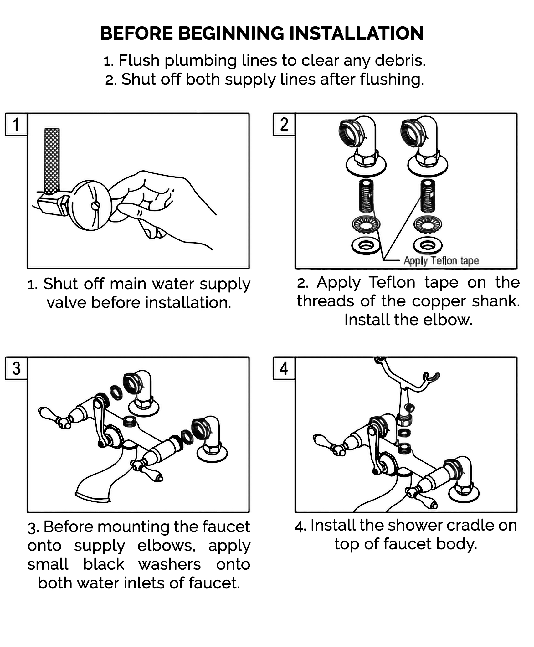 BathSelect Beautiful Ceramic Antique Brass Bathroom Faucet with Hand-Held Shower, All in One Installation Manuals