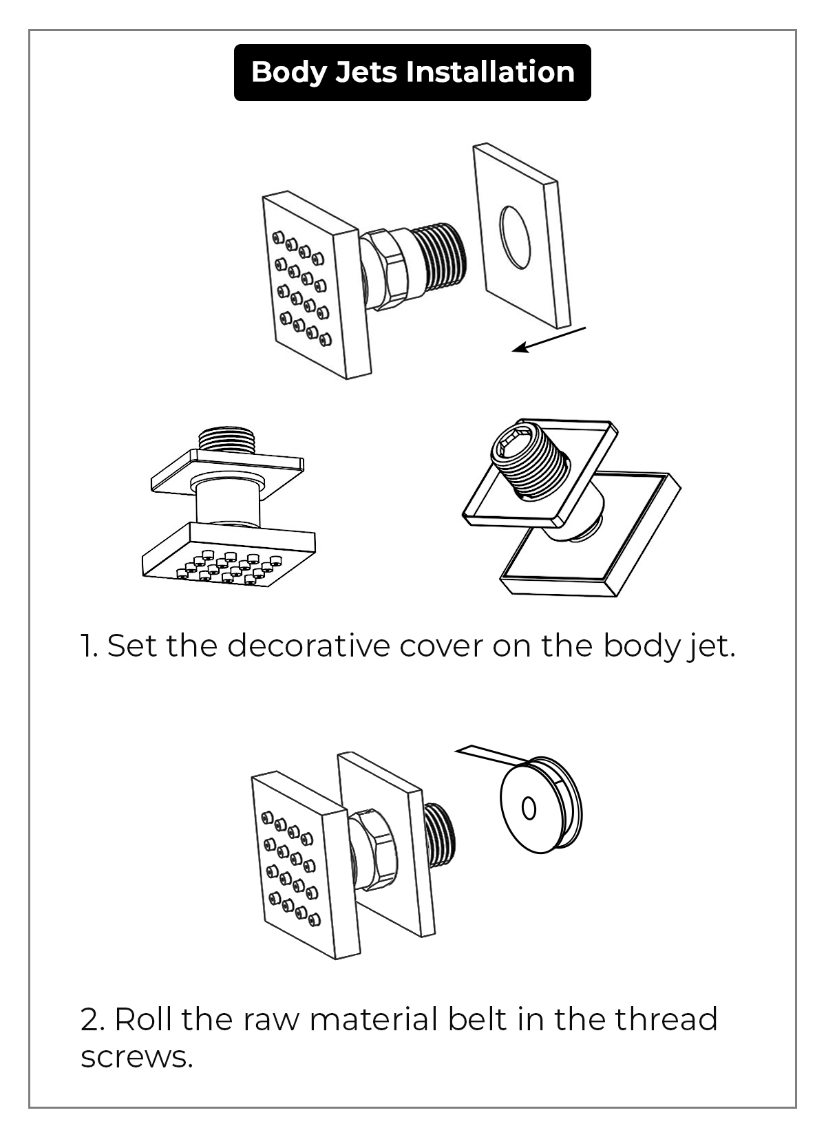 BathSelect Romantic Environment LED Shower Head With Stress-Free Body Jet & Hand Held Shower, All in One Installation Manuals
