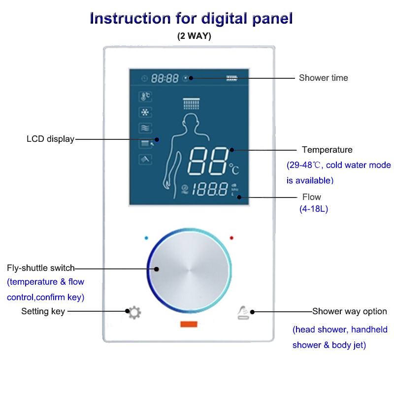 Fontana Digital Shower Mixer Intelligent Shower Control System For Bathroom, All in One Installation Manuals