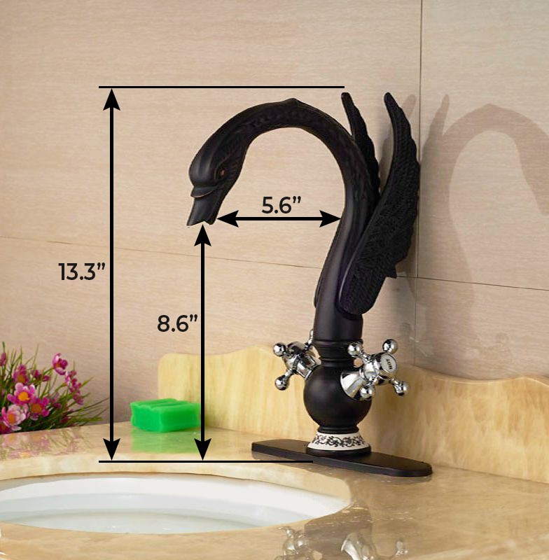 Nivelles Swan Oil Rubbed Bronze Dual Handle Bathroom Faucet, All in One Installation Manuals