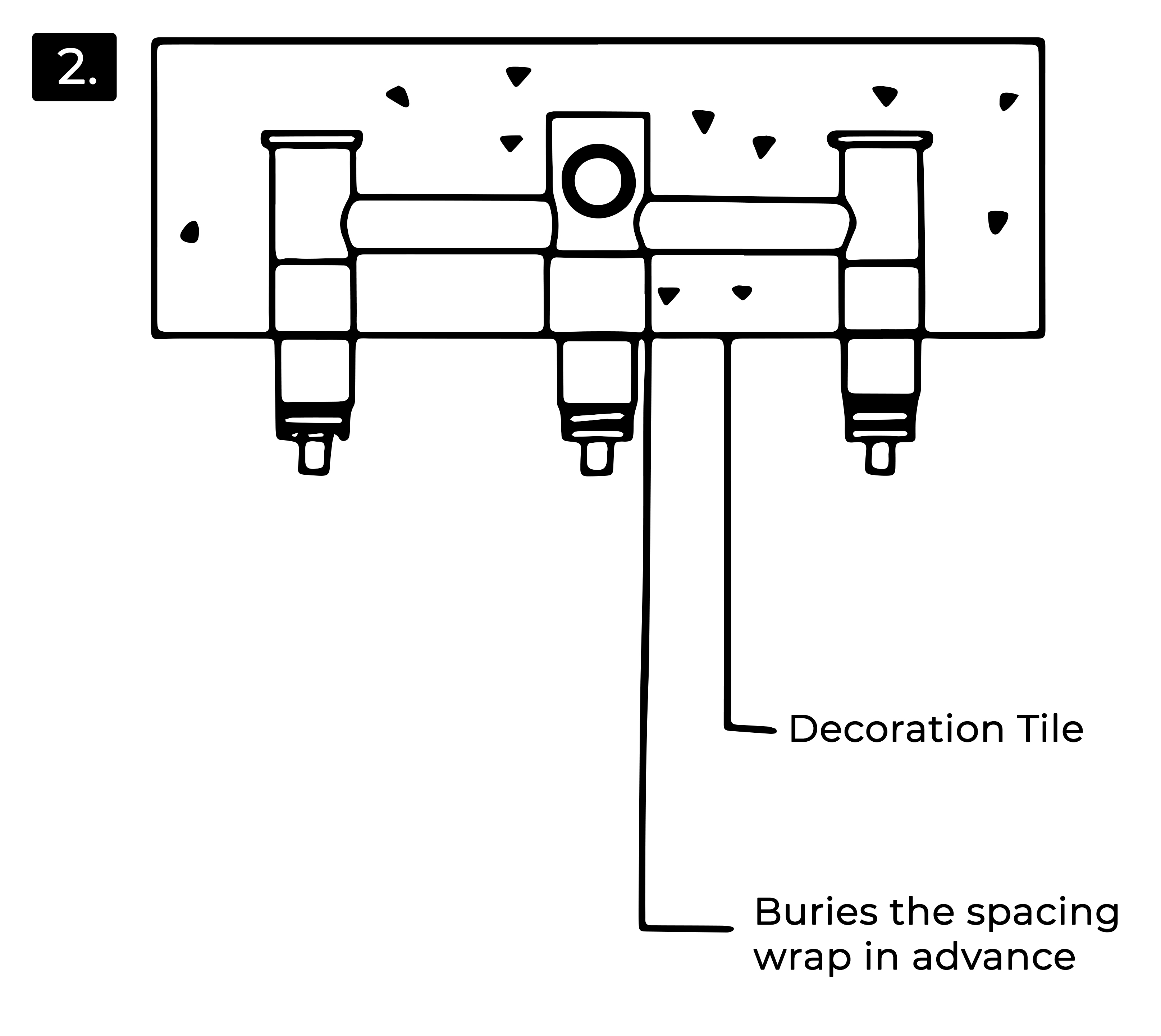 Ferrara Antique Brass Dragon Shaped Dual Handle Wall Mounted Bathroom Faucet, All in One Installation Manuals