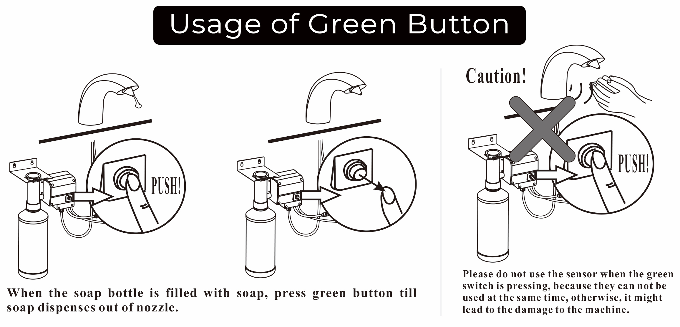 Fontana Alameda Wall Mount Hands Free Automatic Soap Dispenser, All in One Installation Manuals