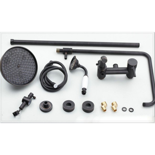 Juno 8″ Oil Rubbed Bronze Rain Shower Systems with Handheld Shower, All in One Installation Manuals