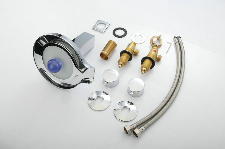 Juno Bathroom Sink Faucet Round LED Waterfall with Brass Chrome Finish, All in One Installation Manuals