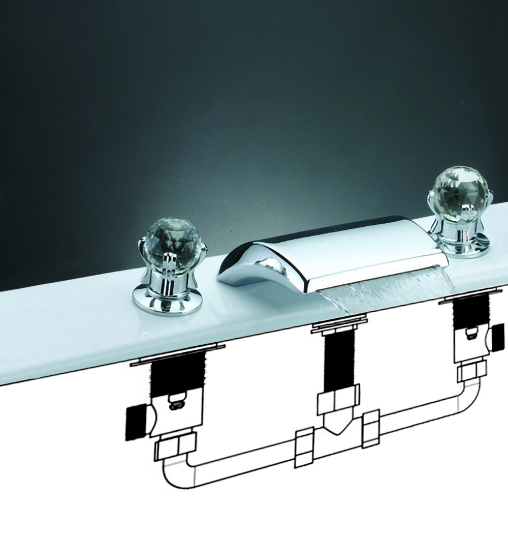 Millo Widespread Waterfall Faucet, All in One Installation Manuals