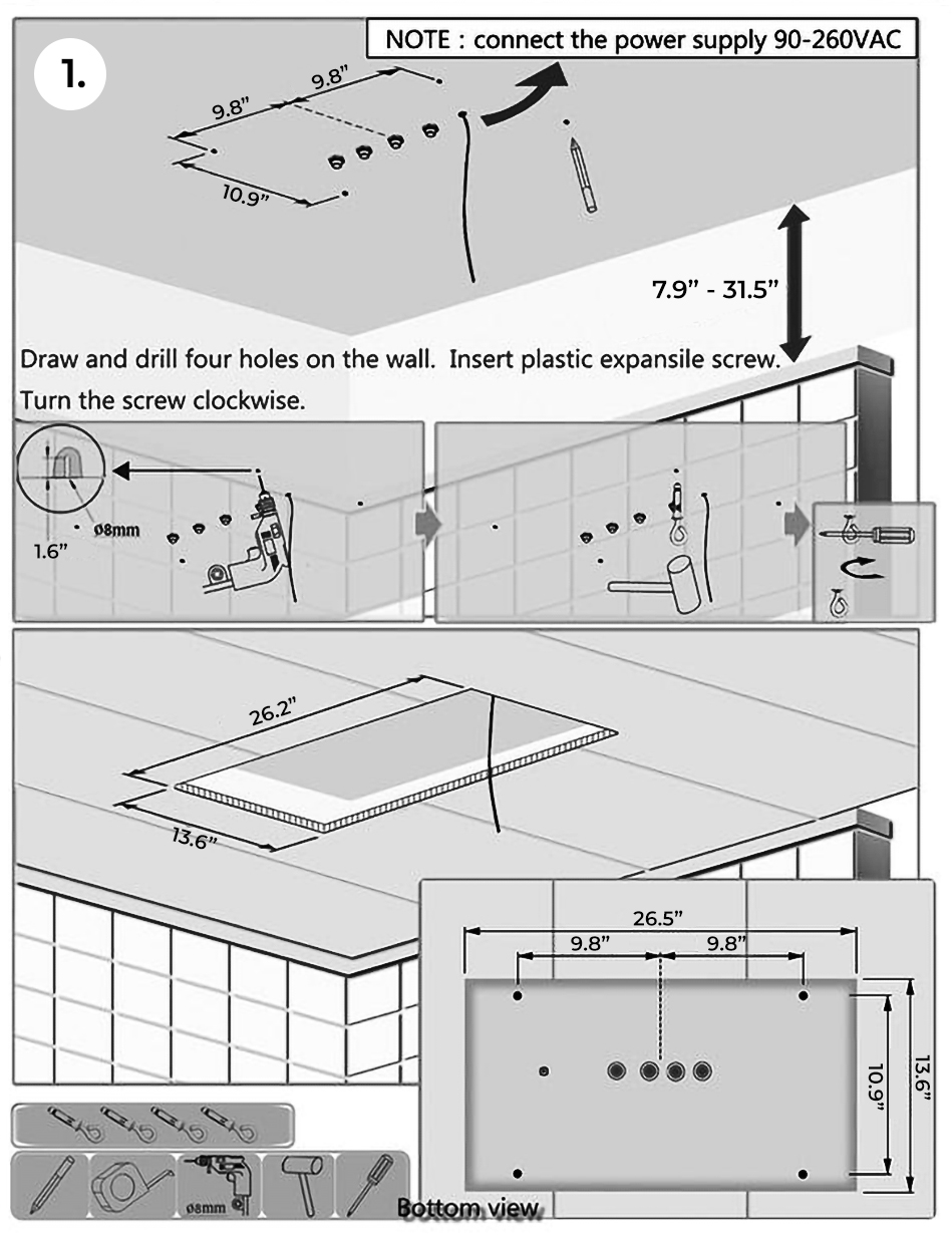 Reno Brass Multi-Function Shower System, All in One Installation Manuals