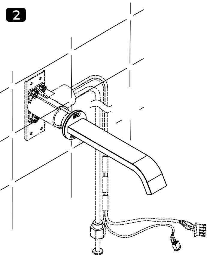 Fontana Wall Mount XT5 Sensor Faucet, Light Oil Rubbed Bronze, All in One Installation Manuals