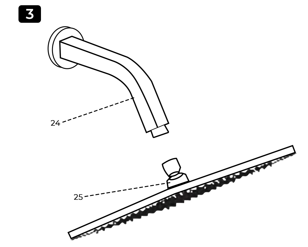 Juno Thermostatic 8, 10, 12, 16, 20, 24″ Square Rain Shower System Set – Rain Shower Head, All in One Installation Manuals