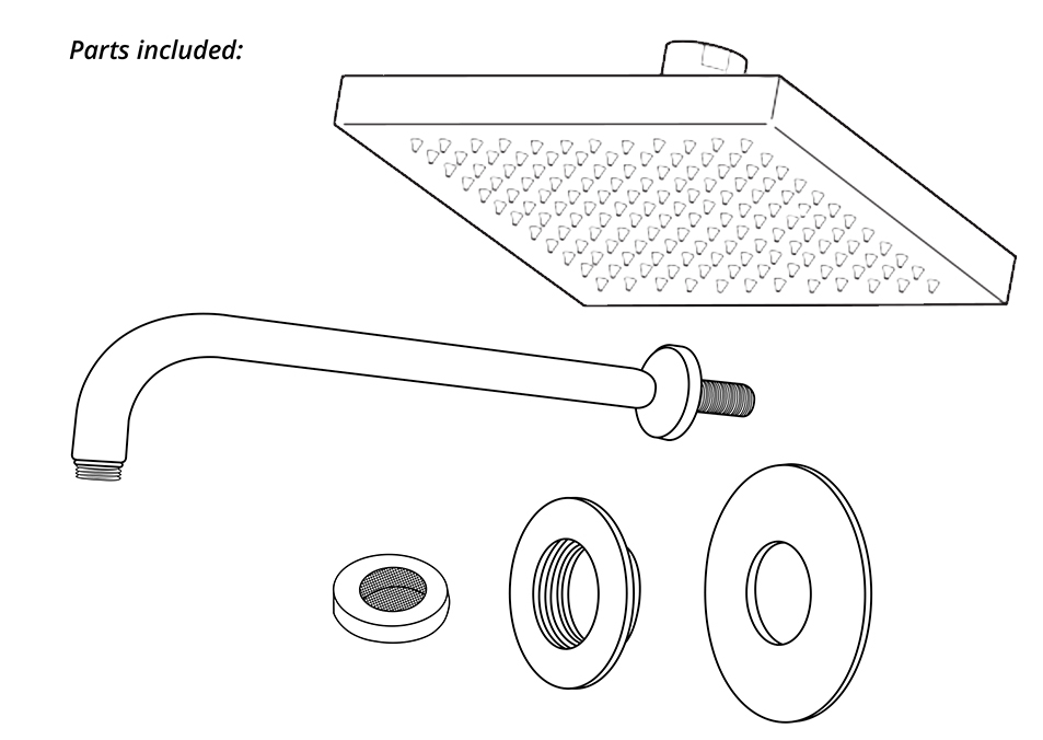 BathSelect Napoli Brushed Gold Square Rainfall Shower Set Installation Instructions, All in One Installation Manuals