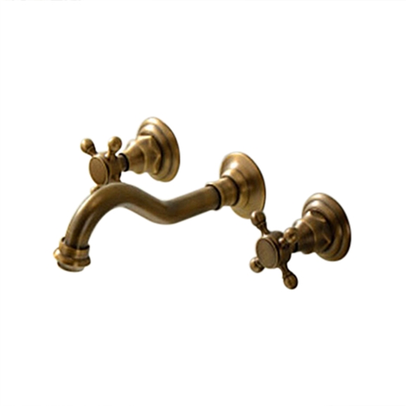 Venice Classico Antique Brass Widespread Wall Mount Faucet R1091, All in One Installation Manuals