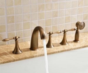 Classical Antique Soild Brass Bathroom Tub Faucet With Handheld Shower-R192