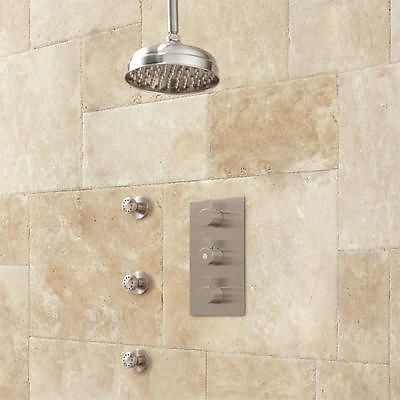 Ceiling Mount Shower System Rainfall Shower Head -3 Body Jets, All in One Installation Manuals