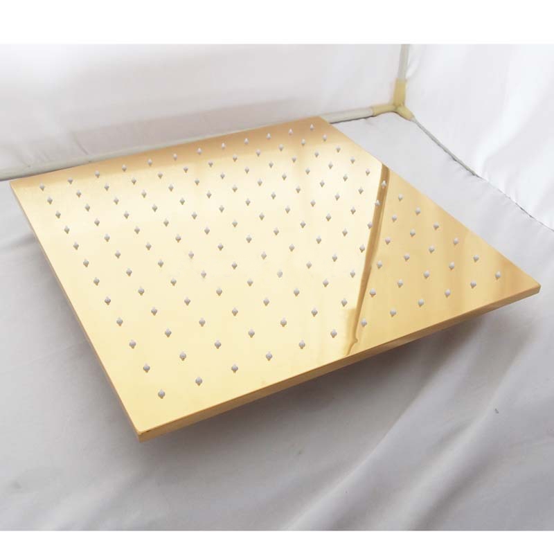 Fontana Gold Plated Luxury Bathroom Square Rain Shower Head, All in One Installation Manuals