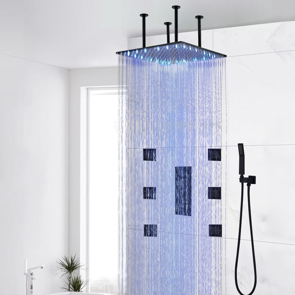 Royal Multi Color Water Powered Led Shower with Adjustable Body Jets and Mixer, All in One Installation Manuals