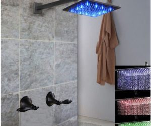Fontana LED Colors Rain Shower Head Dark Oil Rubbed Bronze Finish