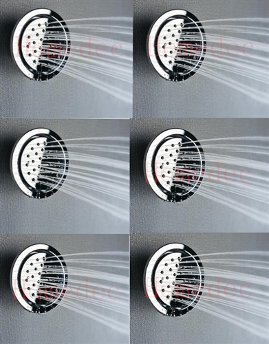 Fontana 6pcs Wall Mounted Big Massage Shower Body Jet Spray For Spa Bath & Shower Round G1/2″, All in One Installation Manuals