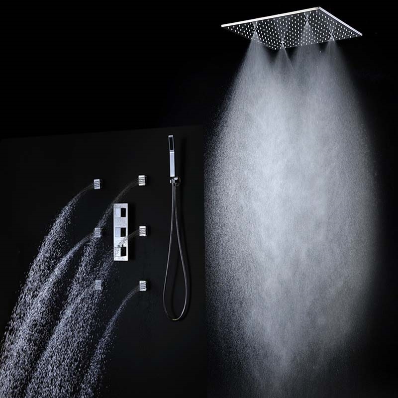Fontana 2 Functions Rain & Mist Shower Head Set With Shower Body Sprays, All in One Installation Manuals