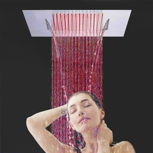 Reno 20″ Recessed Stainless Steel Color Changing LED Rain Shower Head, All in One Installation Manuals
