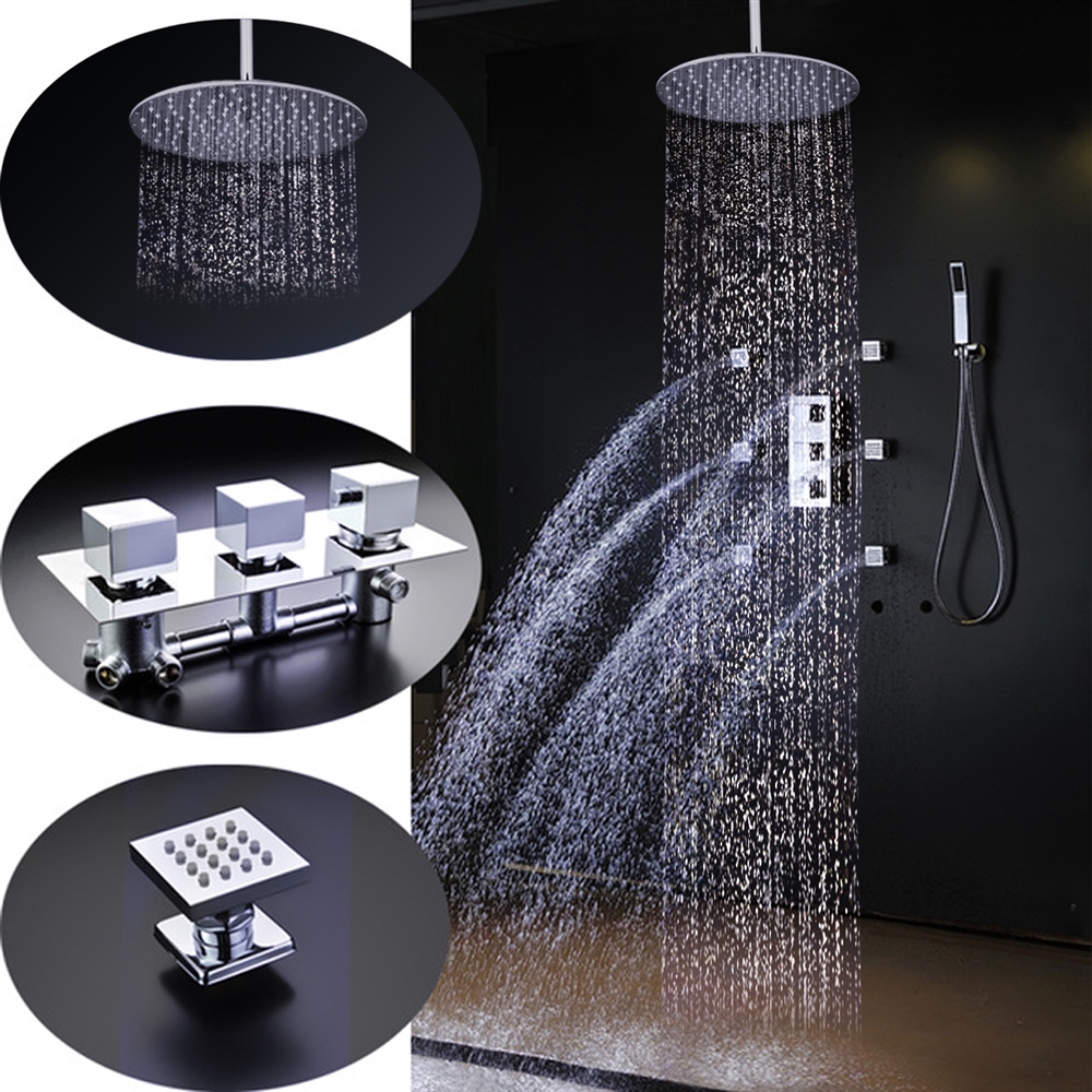 Atlantiques Massage Shower System Large Shower Head, All in One Installation Manuals