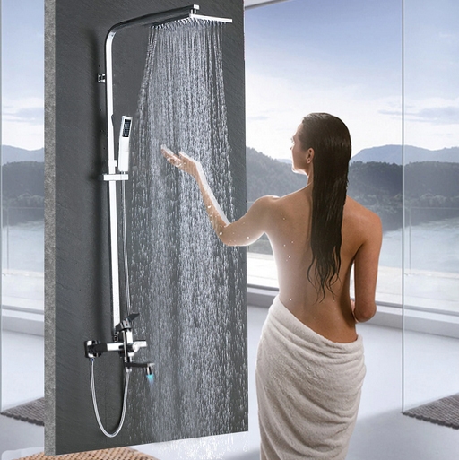 Fontana Brass Finish LED Shower Head with Handheld Shower and Shower Faucet, All in One Installation Manuals