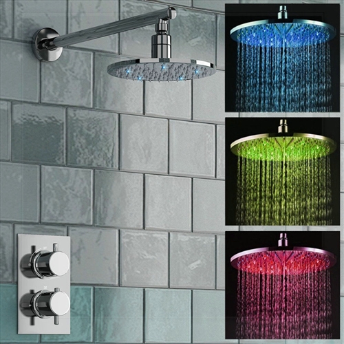 Fontana Round LED Thermostatic Mixer Shower Set, All in One Installation Manuals