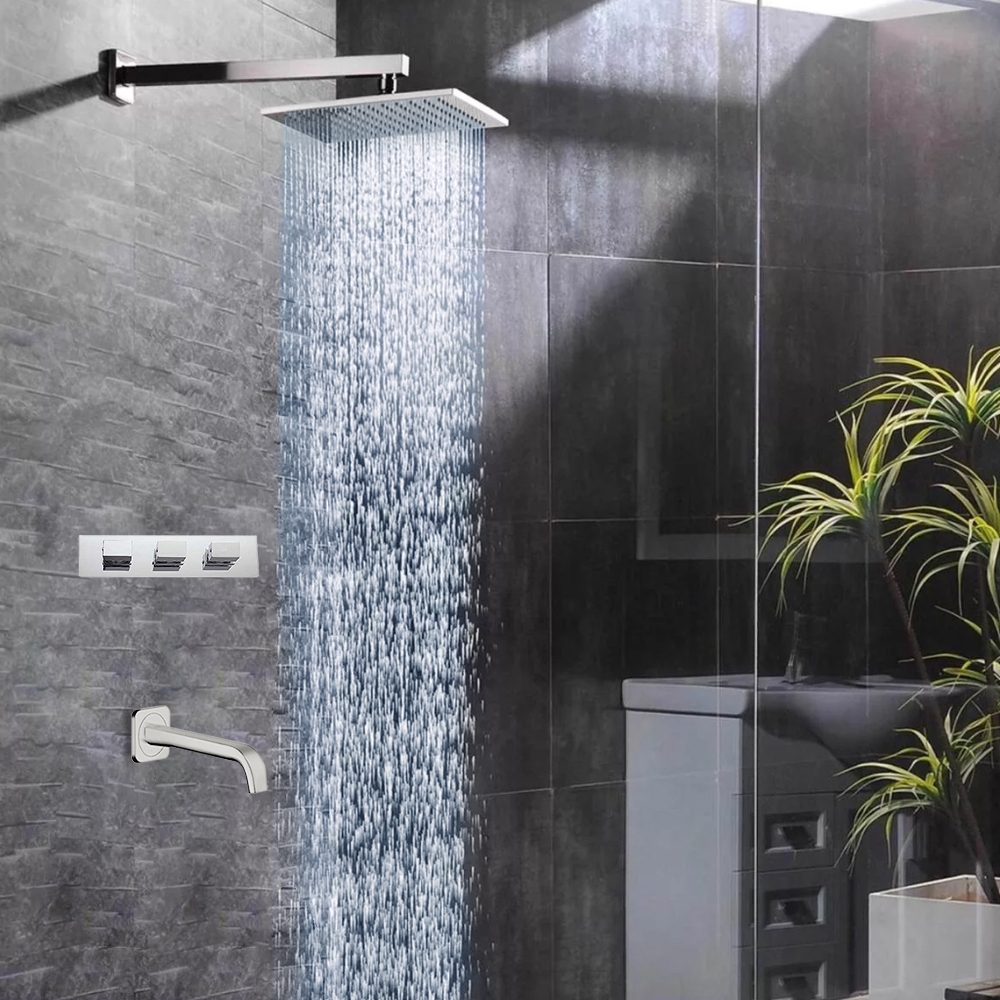 Fontana Sita Platinum LED Shower Head Set with Diverter, Mixer and LED Spout, All in One Installation Manuals